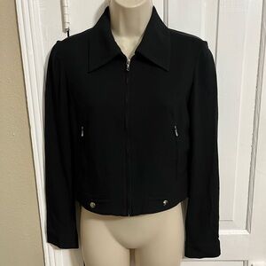 Barbara Bui Paris Vintage Cropped Jacket Zip Front Acetate EU 38 US Small C2